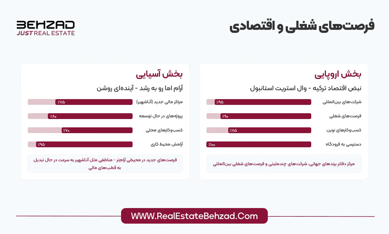 تفاوت بخش آسیایی و اروپایی استانبول 8 فرصت های شغلی در بخش آسیایی و اروپایی استانبول