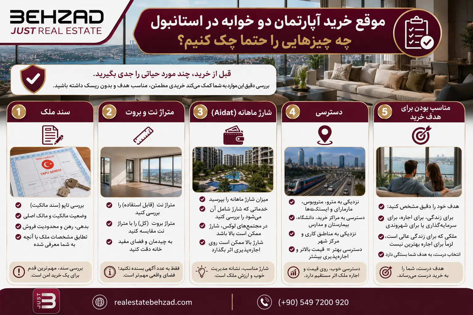 قیمت آپارتمان دو خوابه در استانبول 2026 10 موقع خرید آپارتمان دو خوابه در استانبول چه چیزهایی را حتماً چک کنیم؟