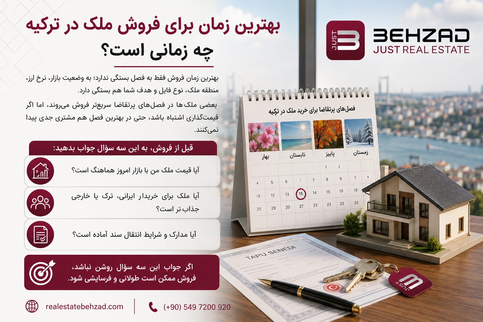 فروش ملک ایرانیان در ترکیه 11 بهترین زمان برای فروش ملک در ترکیه چه زمانی است؟